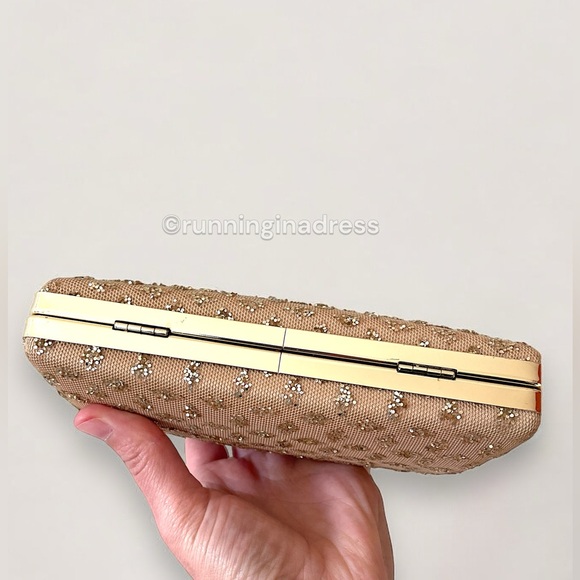 Kate Landry Gold Bow Clasp Evening Clutch with Chain or Braided Rope Crossbody - Picture 10 of 16